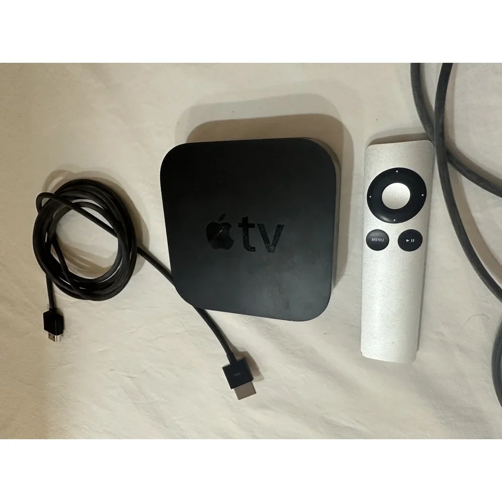 Apple‎ TV 3rd Gen Black A1469 w/ Power Cord And Remote Tested/Working